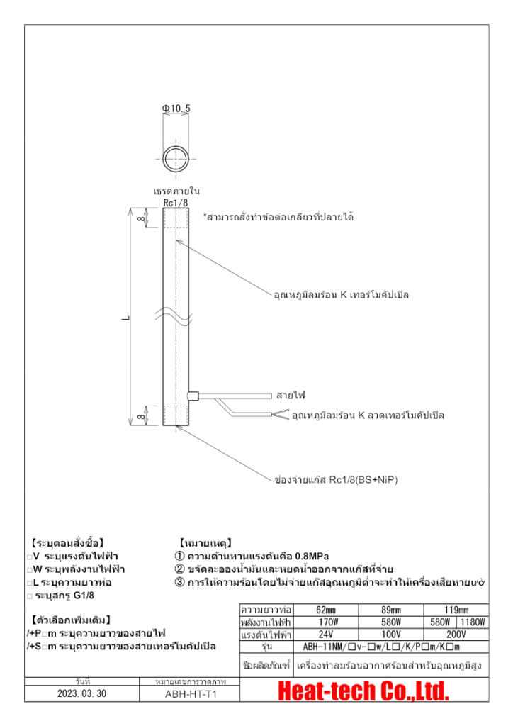 《เครื่องทำลมร้อนอากาศร้อนขนาดเล็กสำหรับอุณหภูมิสูง》ABH-11NM