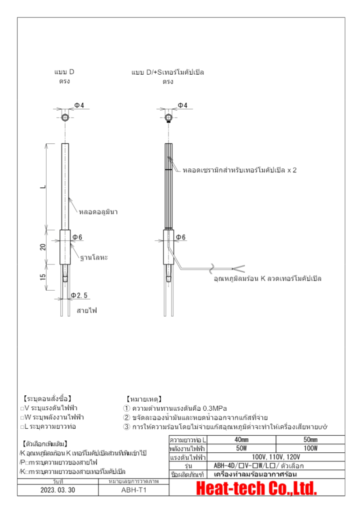 《 เครื่องทำลมร้อนอากาศร้อนขนาดเล็กพิเศษ 》 ABH-4D