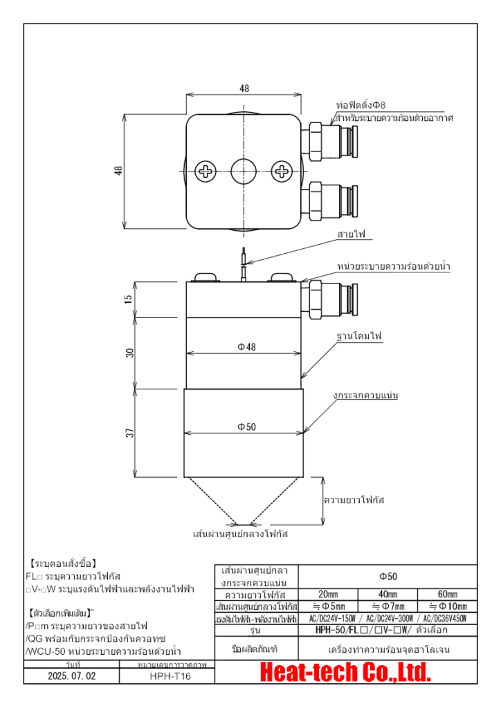 ภาพร่างภายนอกของ HPH-50