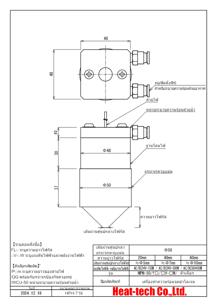 ภาพร่างภายนอกของ HPH-50