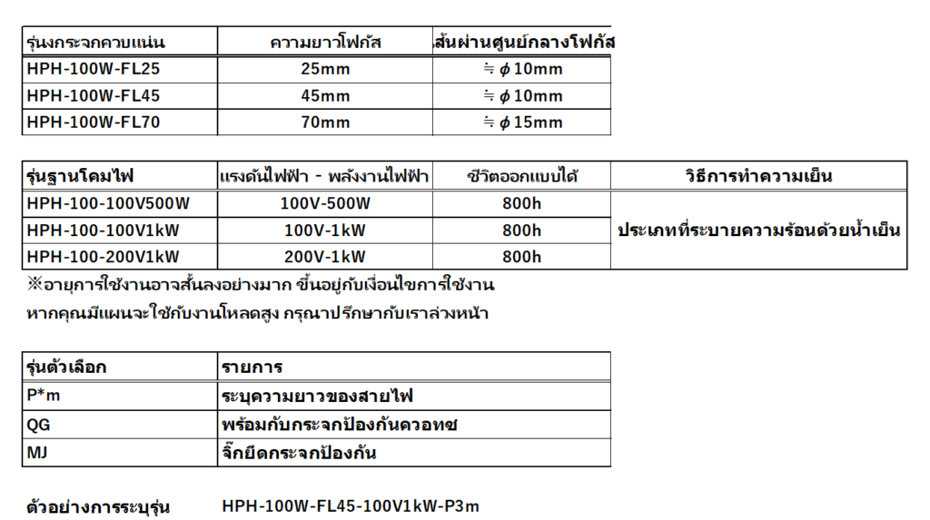 8. โครงสร้างของ HPH-100